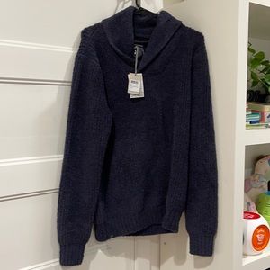 Barefoot dreams Men’s medium indigo shawl sweater New with tags